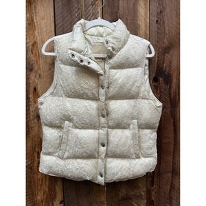 Ralph Lauren Denim & Supply Ivory Lace Puffer Vest M Rugged Romantic Boho Cottge